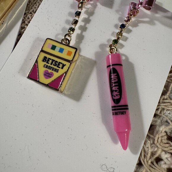 Betsey Johnson Teacher Statement earrings set of 2 - Picture 8 of 9